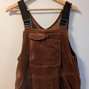 Women's Stoic Brown Corduroy Overalls